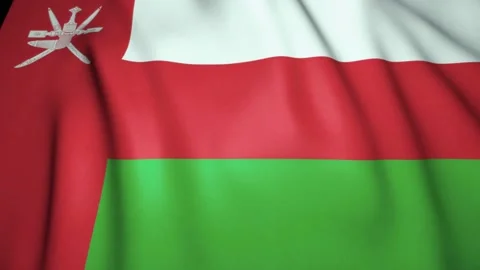 Waving realistic Oman flag background. Loop animation Stock Footage 139822712