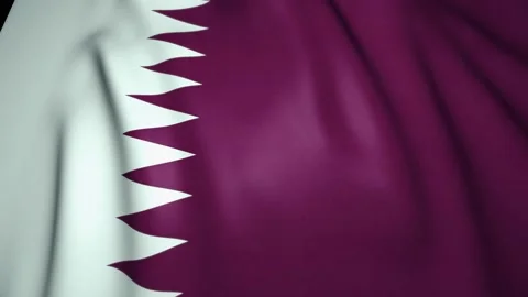 Waving realistic Qatar flag background. Loop animation Stock Footage 139822706