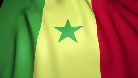 Waving realistic Senegal flag background. Loop animation Stock Footage 146113223