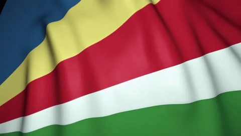 Waving realistic Seychelles flag background. Loop animation Stock Footage 146113226