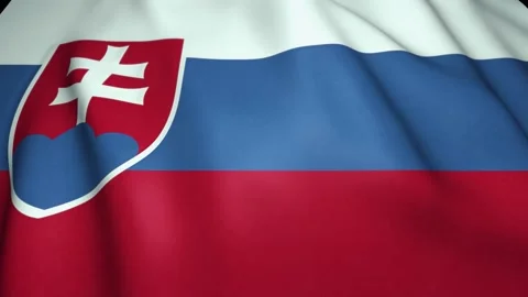Waving realistic Slovakia flag on background, loop animation Stock Footage 138048361