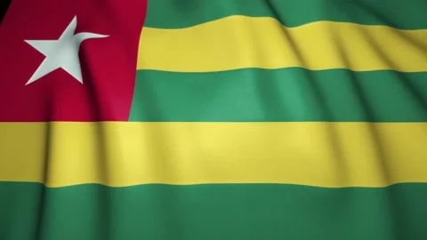 Waving realistic Togo in 4K, loop animation Stock Footage 141670758