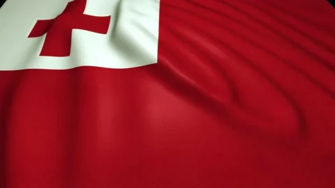 Waving realistic Tonga flag in 4K , loop animation Stock Footage 137053376