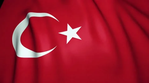 Waving realistic Turkey flag background. Loop animation Stock Footage 139825062