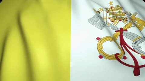 Waving realistic Vatican flag on background, loop animation Stock Footage 138048419