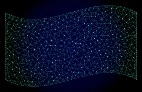 Waving Rectangle Polygonal Frame Vector Mesh Illustration Stock Illustration