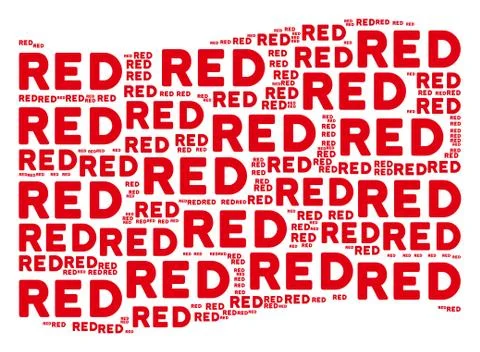 Waving Red Flag Collage of Red Texts 库存插图