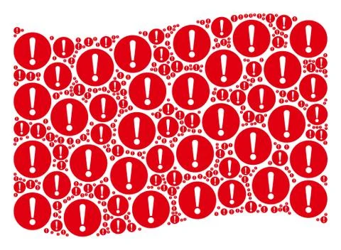 Waving Red Flag Composition of Problem Items Illustrazione stock