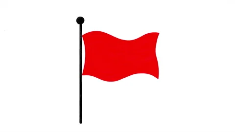 Waving red flag, hand drawn animation on a white background Stock Footage 264031704