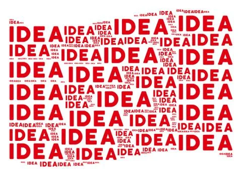 Waving Red Flag Mosaic of Idea Text Items Illustrazione stock