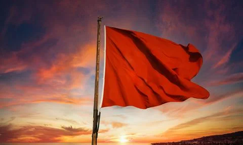 Waving Red Flag Stock Photos