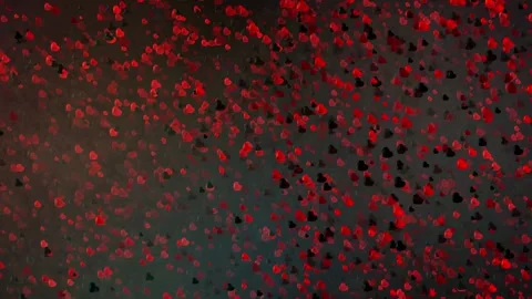 Waving Red Heart Animation | Romantic Love Background Effect Stock Footage 310687370