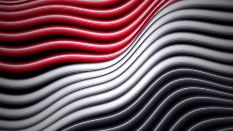 Waving Red White Black Lines Texture Seamless Loop with Soft Lighting Stock Footage 344843454