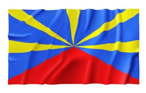 Waving Reunion Flag Stock Illustration