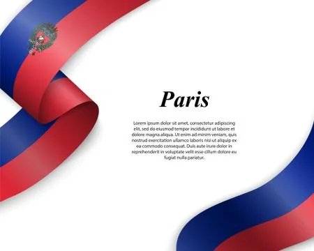Waving ribbon with flag 스톡 일러스트