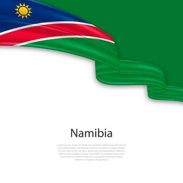 Waving ribbon with flag of Namibia Stock-Illustration