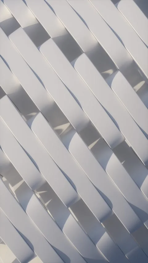 Waving ribbons loop pattern white lines background 3d render Stock Footage 345154343