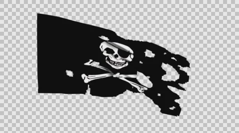 Waving Ripped Pirate Flag, Stock Video