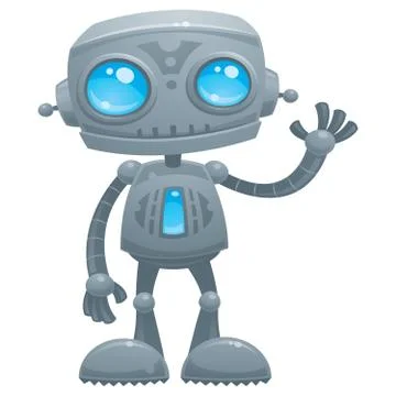 Waving Robot Stock Illustration