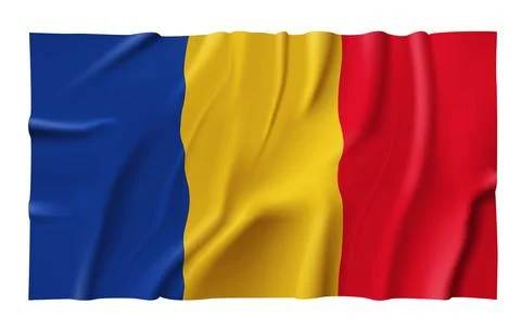 Waving Romania Flag Stock Illustration