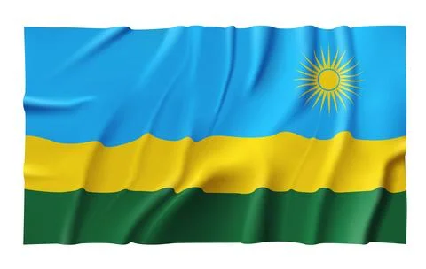 Waving Rwanda Flag Stock Illustration