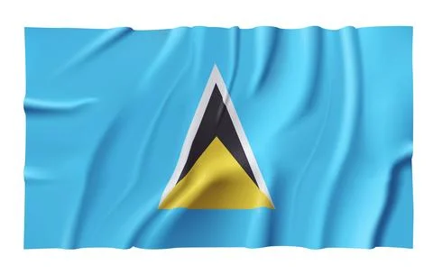 Waving Saint Lucia Flag Stock Illustration