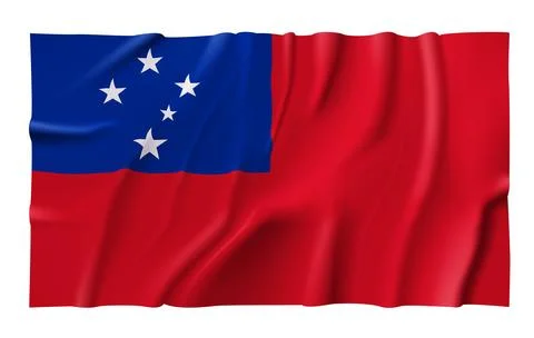 Waving Samoa Flag Stock Illustration
