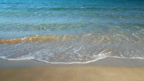 Waving sea in the sandy beach Stock Footage 92612201