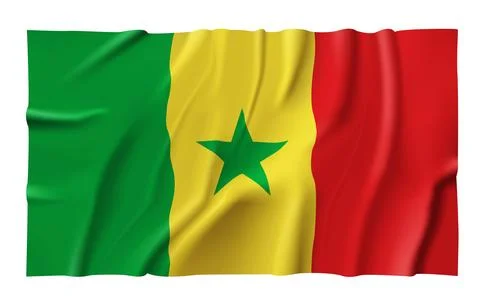 Waving Senegal Flag Stock Illustration