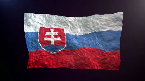 Waving Slovakia  flag on dark background. Stock Footage 181867638