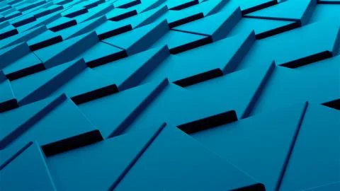 Waving smooth polygonal surface, computer generated modern abstract background Illustrazione stock