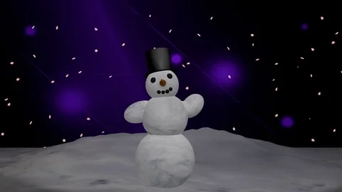 Waving snowman Stock Footage 78512111