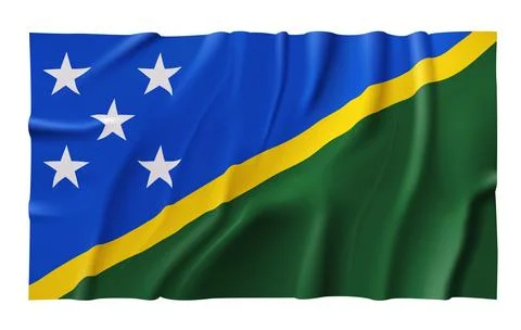 Waving Solomon Islands Flag Stock Illustration