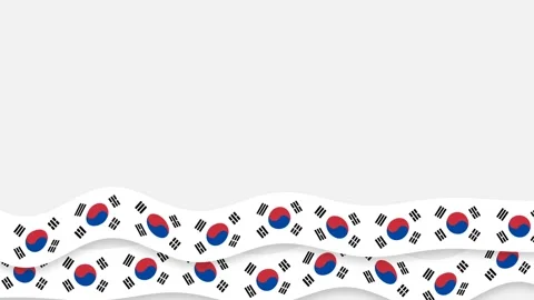 Waving South Korean Flags Background for Remembrance, Memorial, and Militar.. Stock Footage 340072570