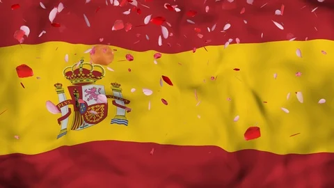 Waving Spain Flag Background, 4k Render, 3D animation Stock Footage 91984925