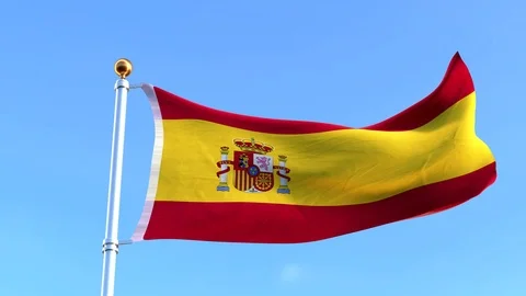 Waving Spanish Flag 스톡 동영상 91616333