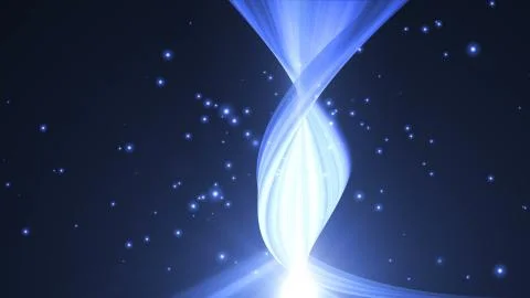 Waving string and particles. Abstract background Illustrazione stock