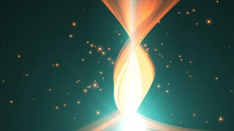 Waving string and particles. Abstract background 스톡 일러스트