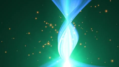 Waving string and particles. Abstract background Stock Illustration