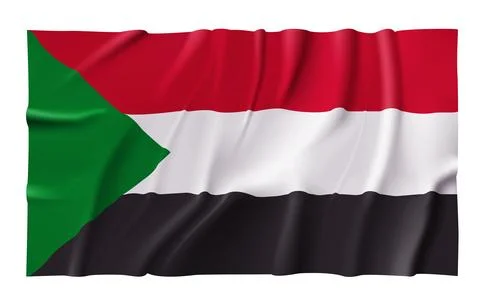 Waving Sudan Flag Stock Illustration