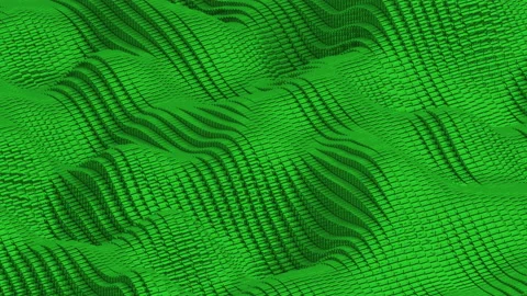 Waving surface with glossy green cubes animation background Stock Footage 95765487