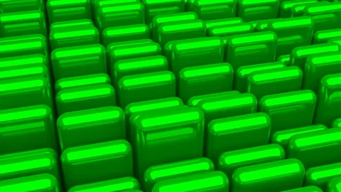 Waving surface with glossy rounded green cubes close up animation background Stock Footage 95764472