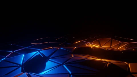 Waving surface with glowing lights amd reflections Stock Footage 128559055