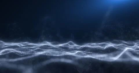The waving surface of the ocean is made of particles 1 Stock Footage 279779303