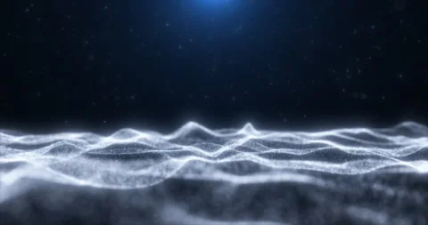 The waving surface of the ocean is made of particles 3 Stock Footage 279779772