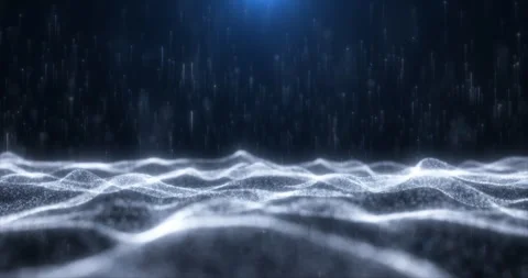 The waving surface of the ocean is made of particles 4 Stock Footage 279780373