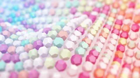 Waving surface of polygons. 3D render animation loopable 4k UHD (3840x2160) Stock Footage 66504194