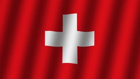 Waving Swiss flag. Stock Footage 113676236