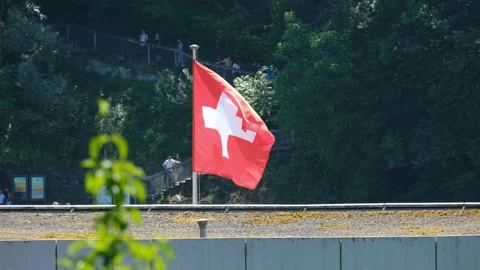 Waving Switzerland Flag Stock Footage 197822625