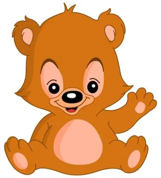 Waving teddy bear Stock Illustration